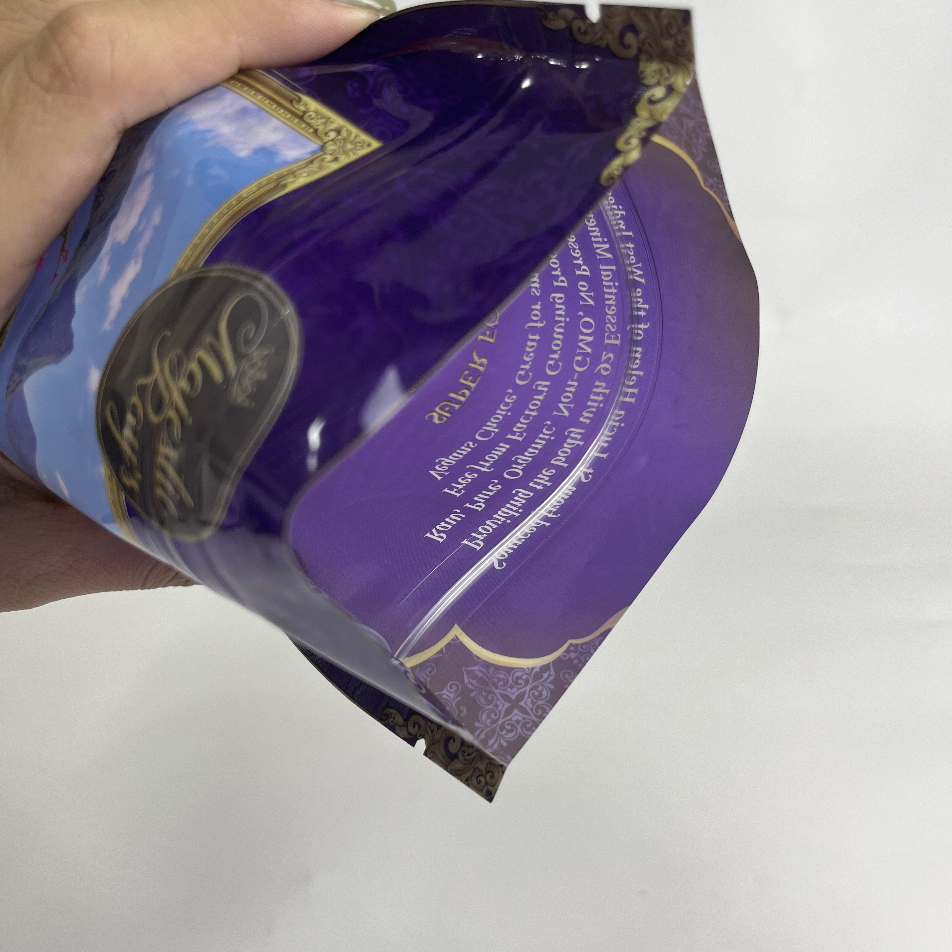 Custom Printed Glossy Finish Stand Up Pouches Food Grade Stand Up Zipper Bags for Seamoss Food Packaging Bags