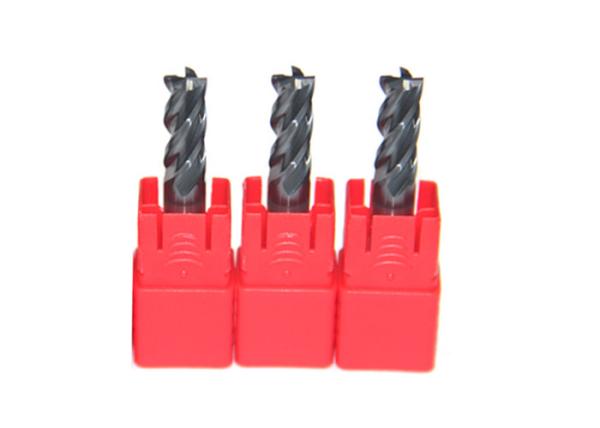 AlTiN or TiSiN Coating Spiral Carbide End Mill Cutter / Black Solid Carbide