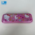 Recycled Metal Tin Pencil Box Customized shapes With Flip Box