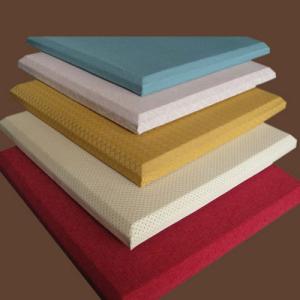 China Fireproof Material Acoustic Fabric Wall Covering Red / Yellow / White wholesale