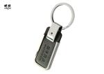 Square Hot Press PU Key Chain Rings Leather , Custom Logo Leather Strap Keychain