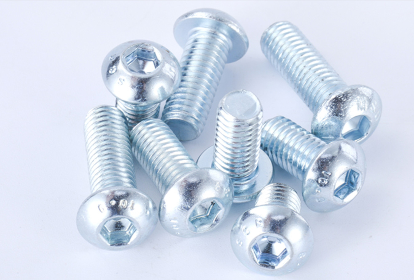 ISO7380 Steel Button Head Hex Drive Screws , Zinc Plated M5 Hex Screw