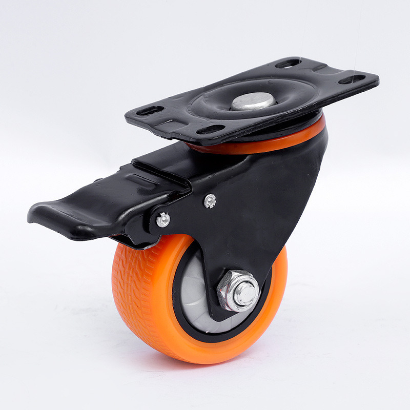 3inch 4inch 5inch Industrial Furniture Trolley Orange Single Bearing Castor Wheel with Tire Mark