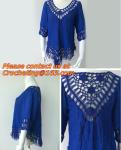 Women Knitted Crochet Tassel Swimwear Bikini Cover Ups Dress Beach Tops, tassel,
