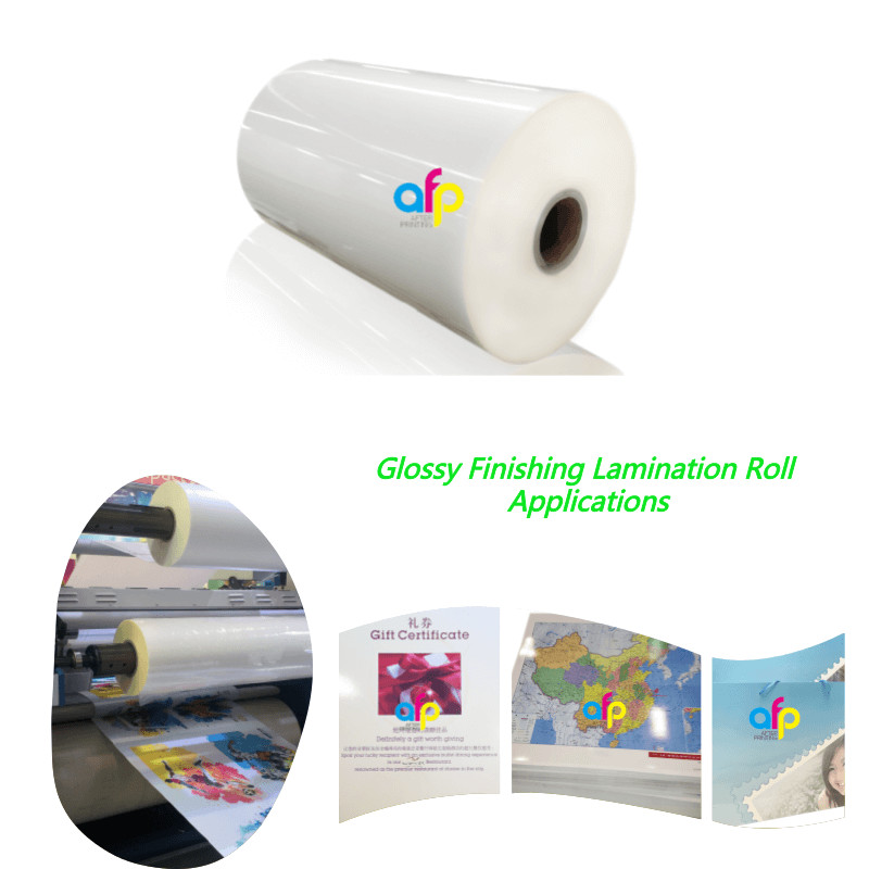 High Gloss Laminate Plastic Roll Thickness 15micron to 30micron Shine BOPP Thermal Lamination Film