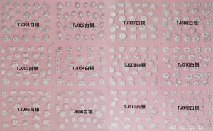 China Nail Art Stickers,Nail Art Decals, Water Slide Nail Stickers, (TJ13-24 white silver) wholesale