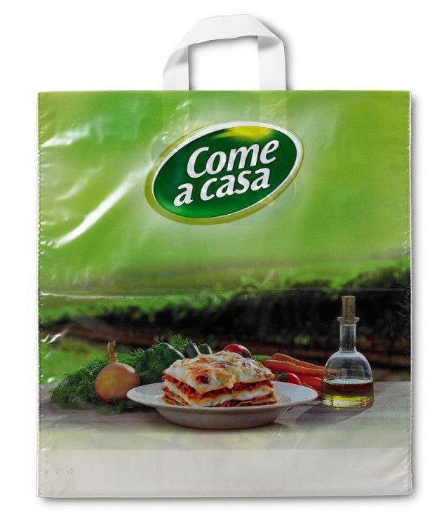 PVC Soft Loop Handle Plastic Bags LDPE , HDPE Plastic Shopping Bag
