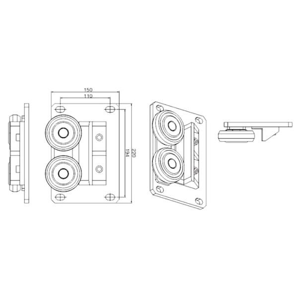 High Precision Elevator Guide Rail Shoes Elevator Key Switch 80mm Roller Dia