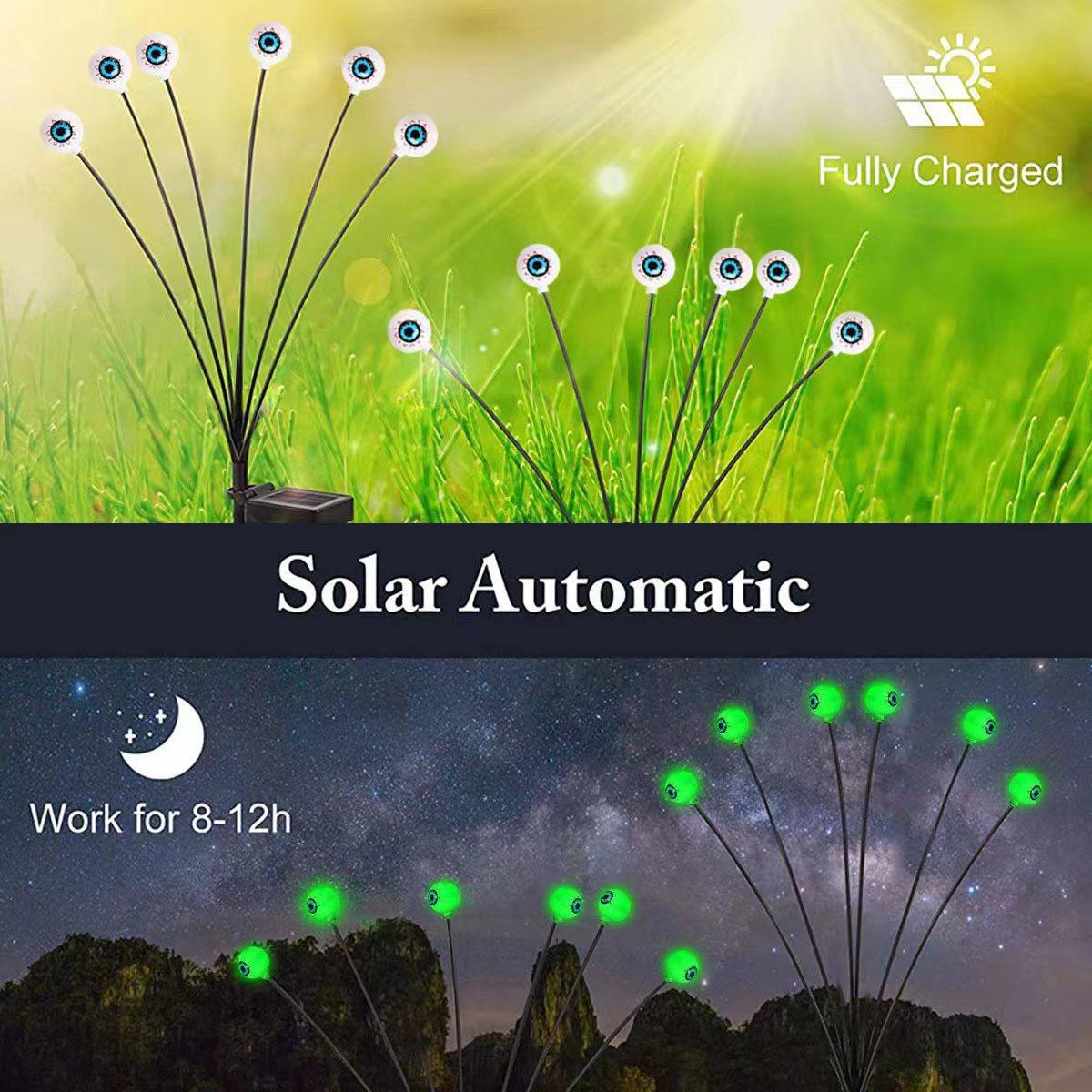 Outdoor Garden Glow LED Solar Eyeball Light for Halloween Christmas Decorative String
