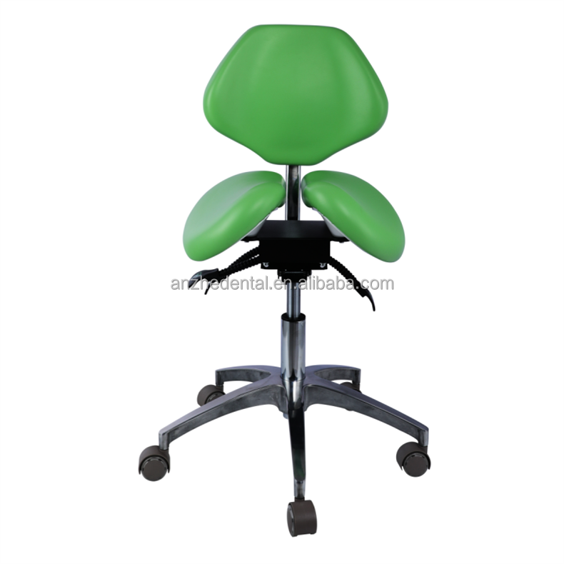 Unique Dentist Stool Blue Color Barber Shop Chair Comfortable Dental Twin Saddle Stool