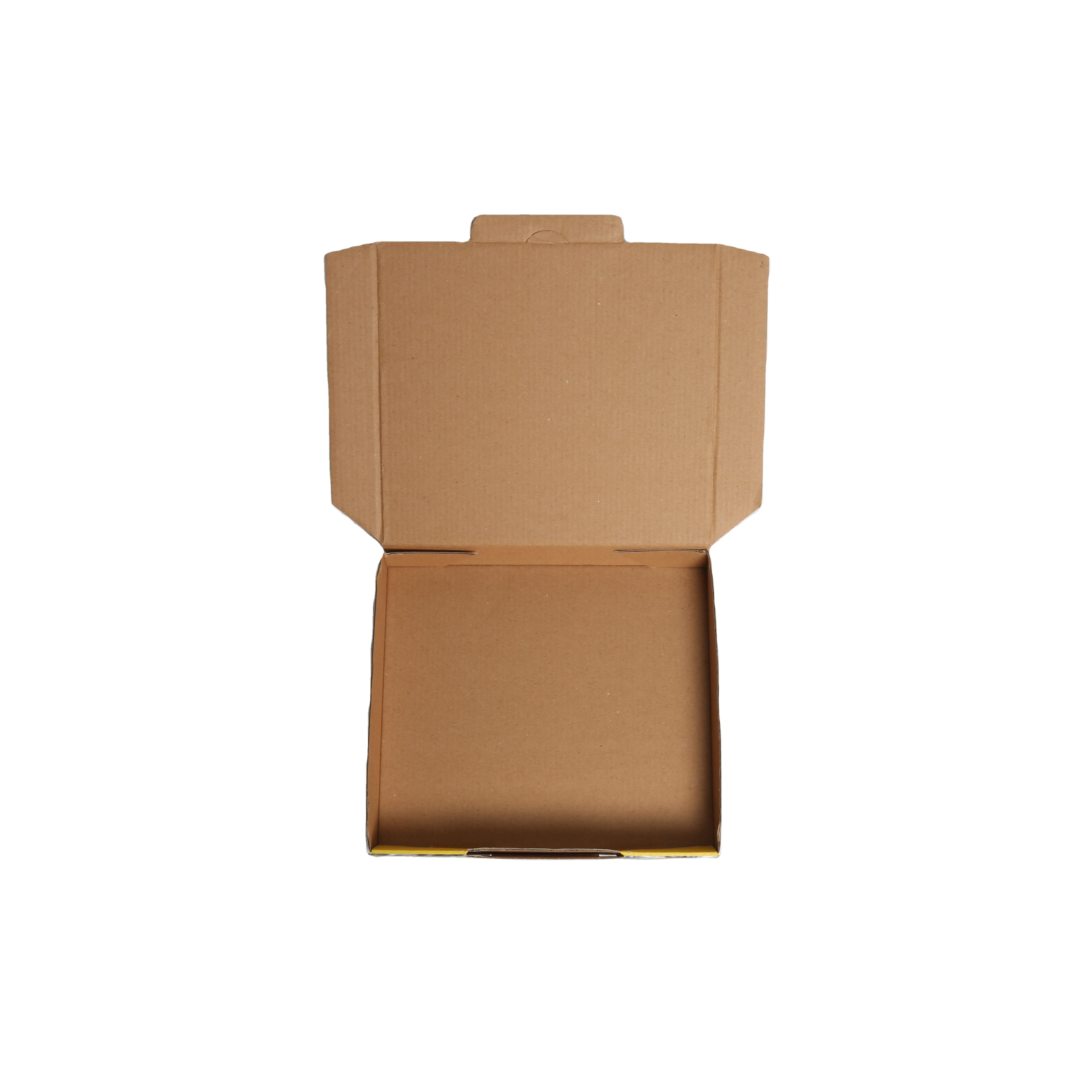 Matt Lamination Brown Kraft Paper Pizza Box For Food Packaging Custom Shaped