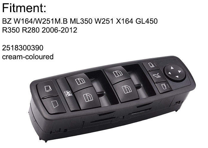 R280 ML350 Mercedes Benz Power Window Switch , Master Window Switch 2518300390
