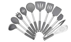 China Modern Grey Silicone Kitchen Utensil Set High Temp Resistant Corrosionfree wholesale