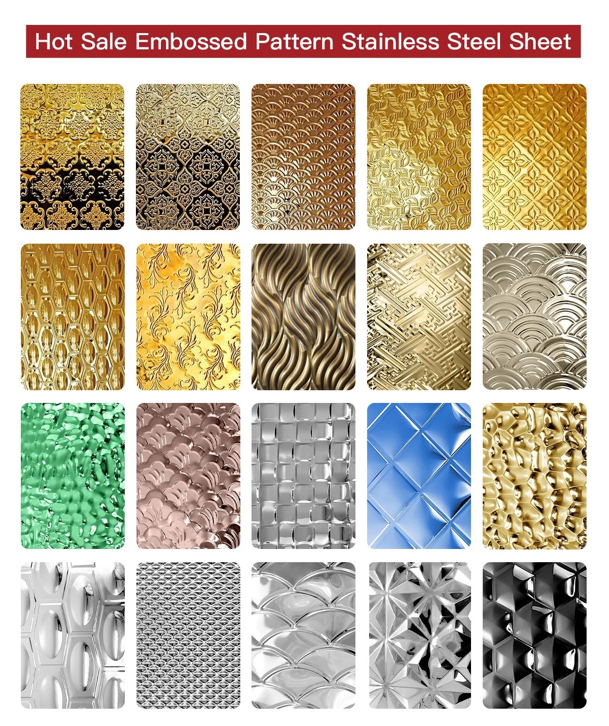 sus 304 stainless steel embossed checkered pattern textured sheet metal panels