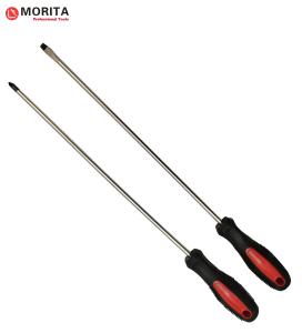 China Long Reach Screwdrivers 2 Pack Pozidriv And Flat Head Magnetic Tips Ergonomic Handles 300mm wholesale
