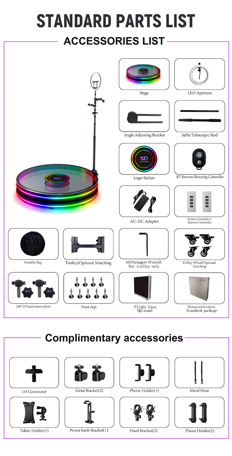 Spring Exclusive Manual 360 Photo Booth 4 People Glass 360 Degree Booth