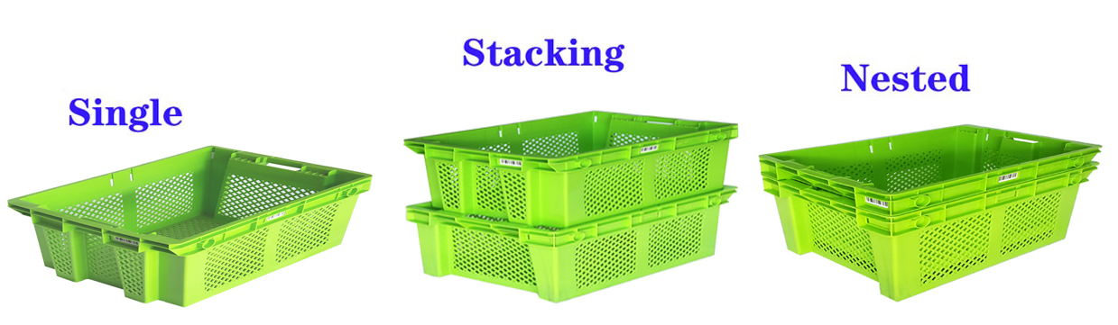 Egg Collapsible Plastic Crates Shipping Stacking Nesting Agricultural Supermarkets