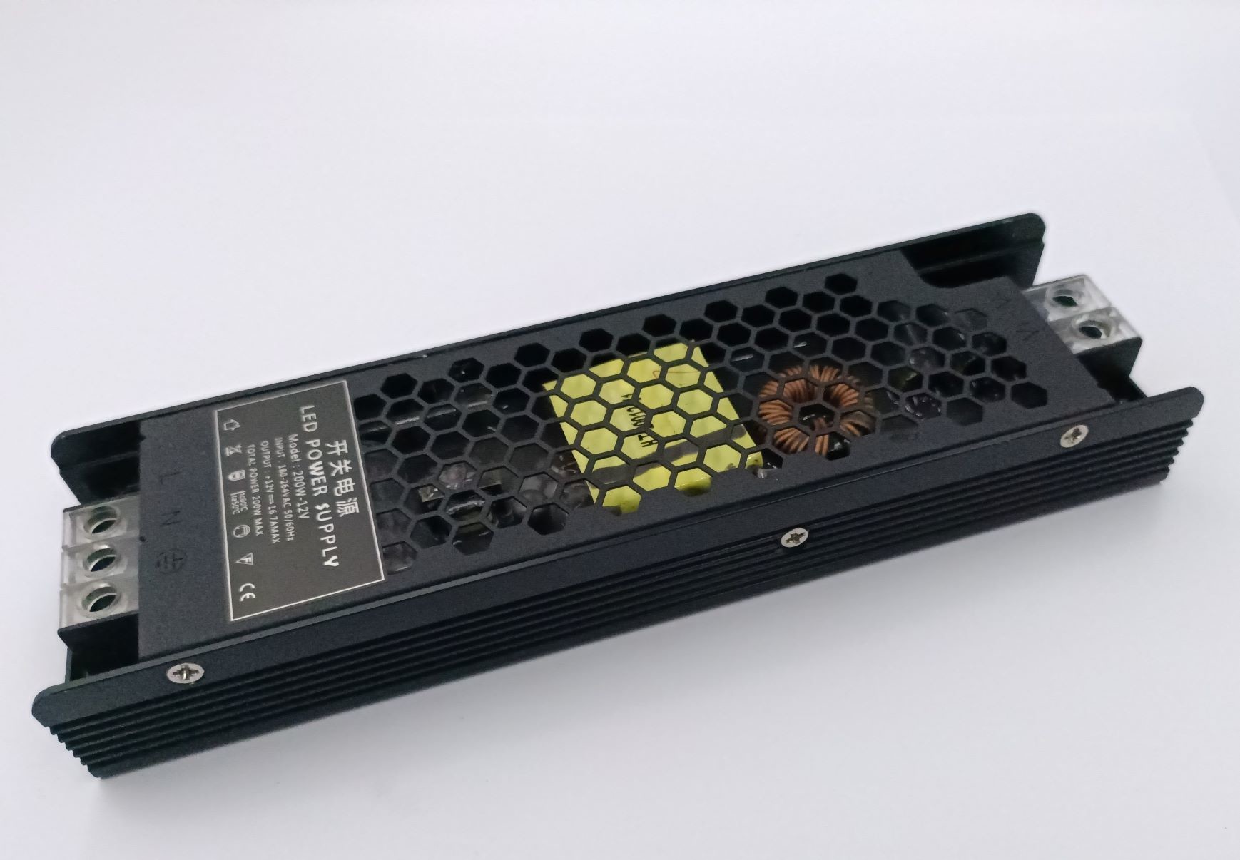 DC 24V Light Box Power Supply 200 Watt Black Housing Slim LED Lighting Driver
