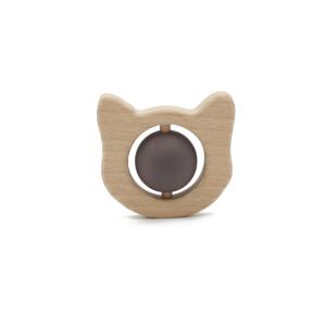 China Non Toxic Beech Wooden Silicone Teething Rattle Eco Friendly wholesale