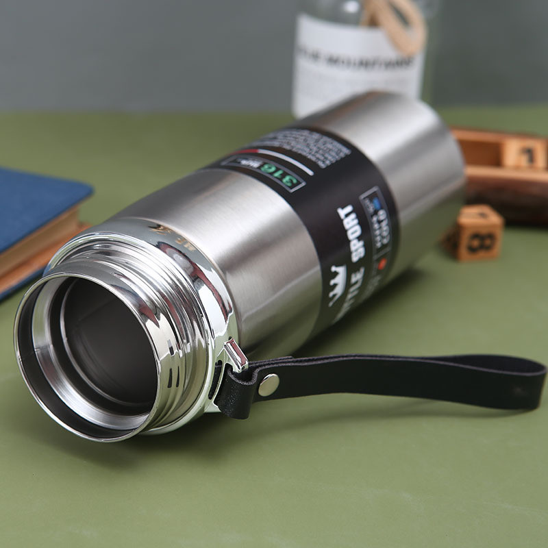 Cross-Border Exclusive Supply Of 316 Stainless Steel Thermos Mug Portable Sling Travel Kettle Large Capacity Outdoor Sports Water Bottle Batch