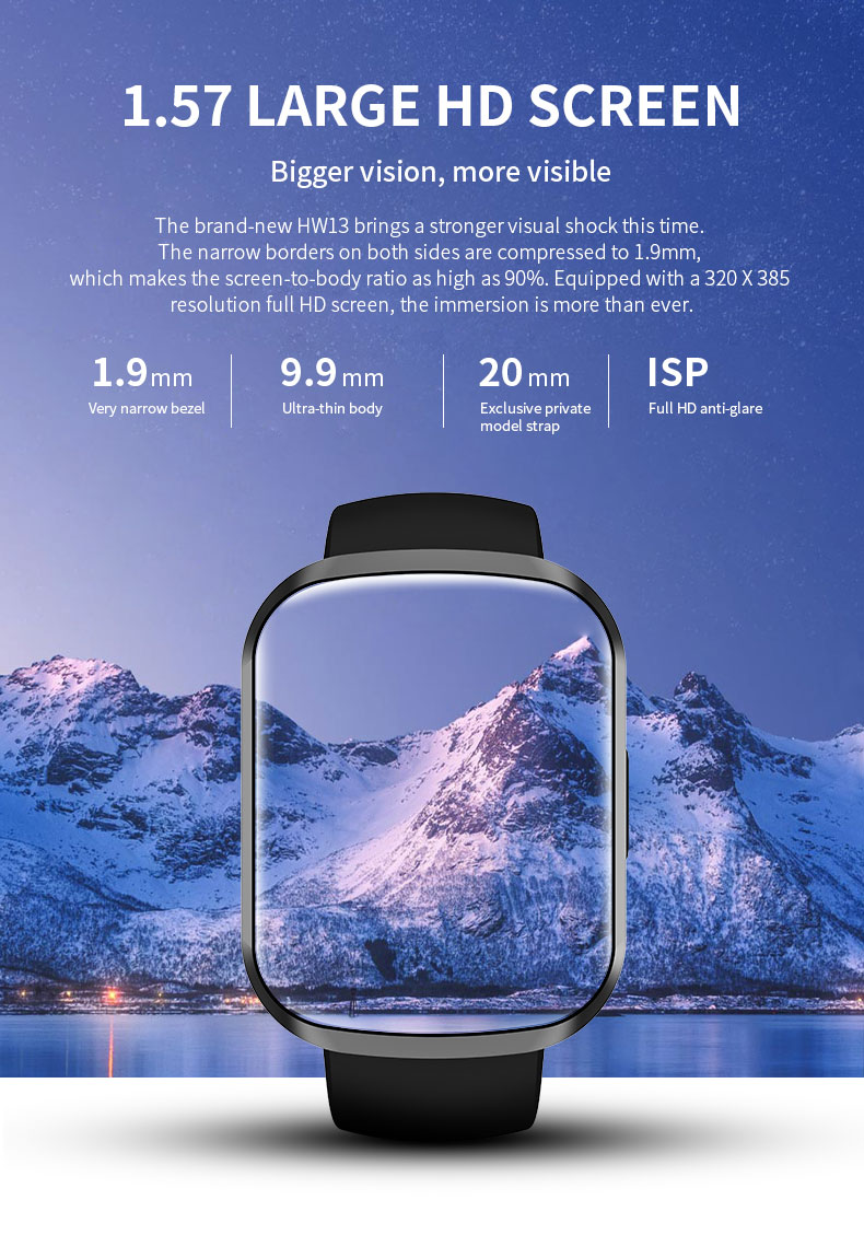 HW23 Smartwatch Custom 250mAH Password Lock Screen Pressure Dial Switch