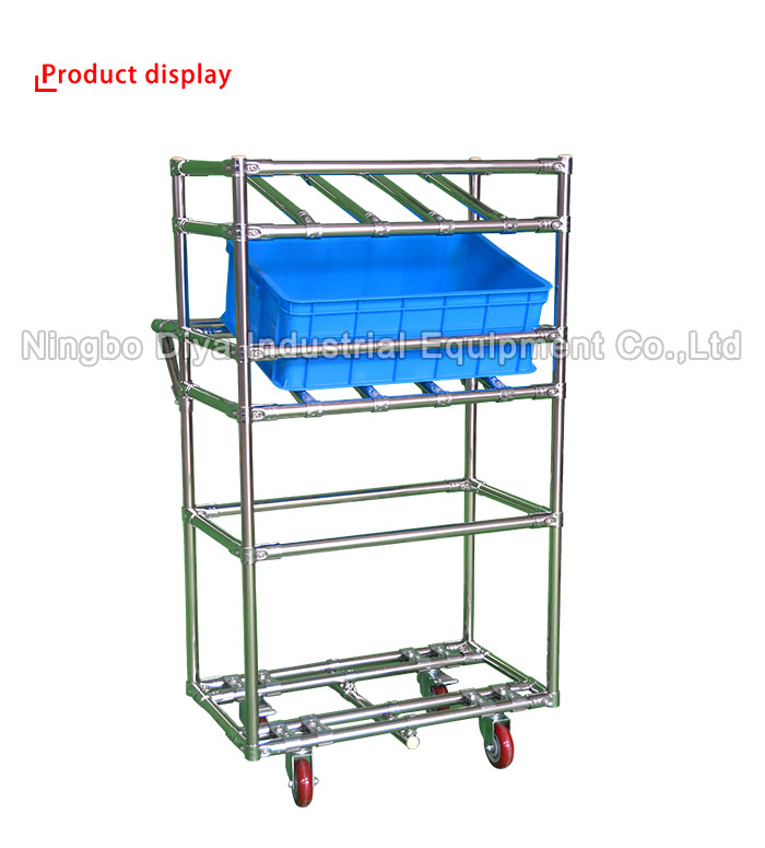 Stainless Steel Pipe Racking System , Rolling Utility Cart For Turnover Shelf System