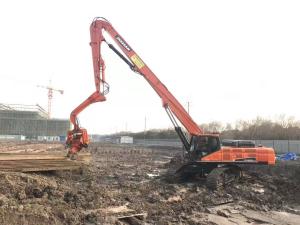 China Excavator Mounted Hydraulic Pile Driving Equipment Fast Silence Operation wholesale