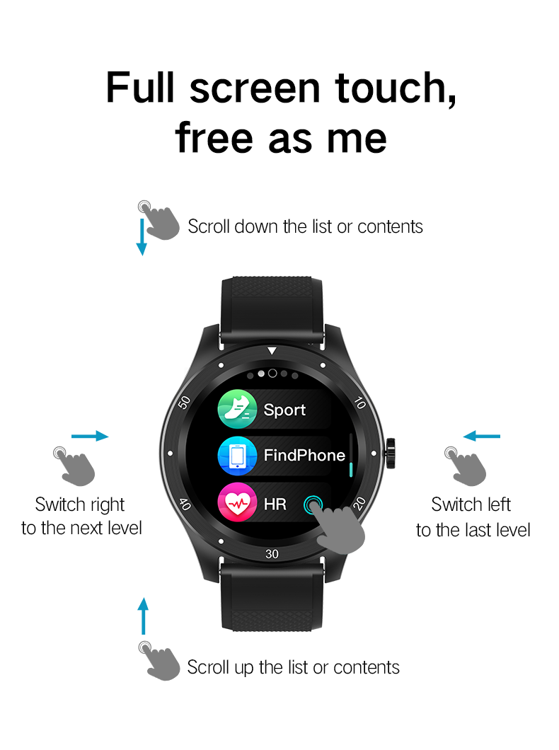 S8 Smart Watch Ip68 Touch Screen Bluetooth Smart Bracelet Zinc Alloy