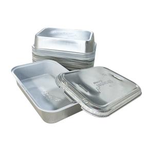 China Small Silver Tray with Lid Disposable Food Grade Aluminum Foil Baking Pan wholesale