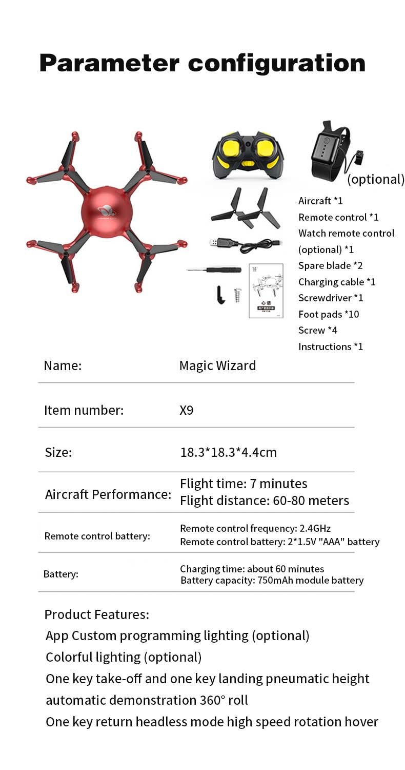 Mini Multifunctional LED Light Display Drone with Customized Text Editing App Programming