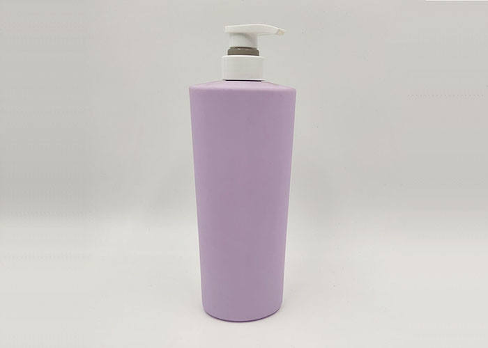 Transparent Frosted Gray PET Plastic Bottle 350ml For Shower Gel Hair Conditioner