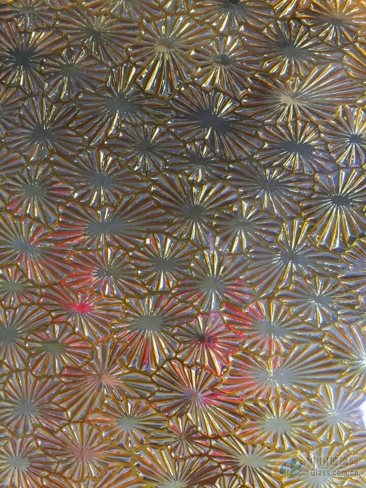 6-12mm Patterned Tempered Glass , Coloured Textured Glass Oleophobic Coating