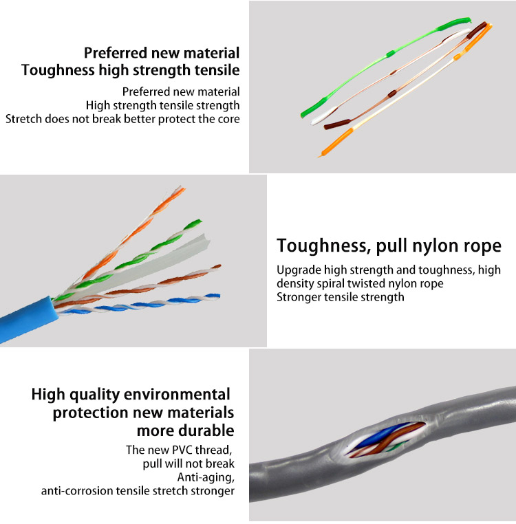 LSZH Jacketed Utp Ethernet CAT6 Lan Cable 1000ft Utp With 8 Conductors