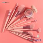 Pink 12Pcs Cosmetic Makeup Brush Set Eyeshadow Blending Blush