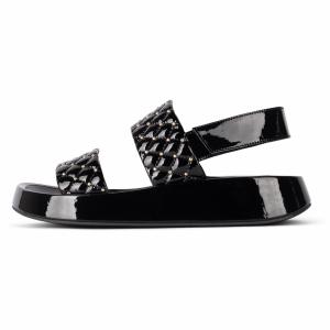 China Anti Slippery Womens Platform Sandals Mirror Electrically Embroidered Lattice wholesale