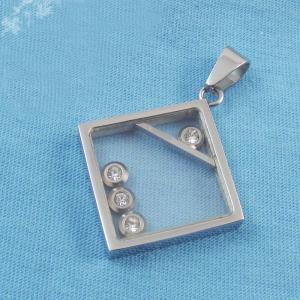China 316L Stainless Steel Rectangle Square Shaped Necklace Pendant LPS0009 wholesale