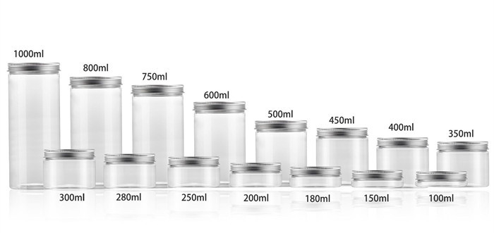 100ml 150ml Clear Food Storage Containers HDPE Plastic Airtight Storage Jars