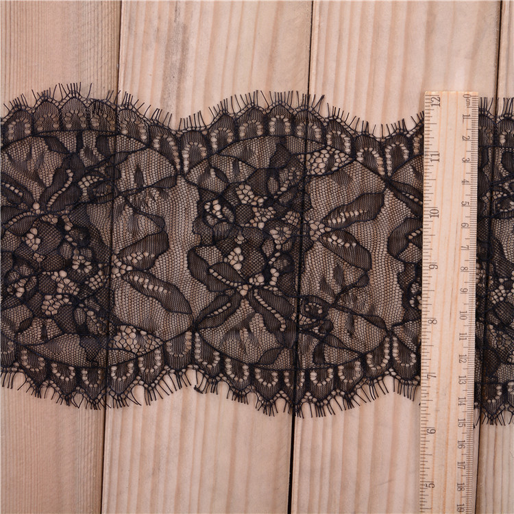 15 cm *3 yards Underwear Lace Border Eyelash lace edge with ivory black color in stock
