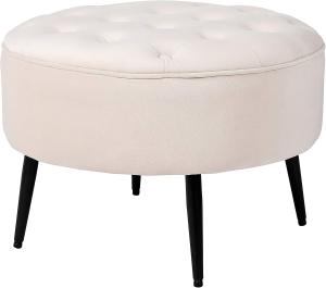 China Velvet Modern Ottoman Stool Living Room Round Metal Soft Compact Padded wholesale