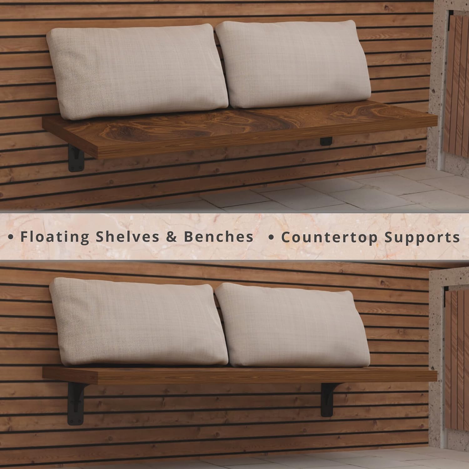 500 Lb Wall Bracket for Low Profile Granite Countertop Support Easy DIY Install Slim Design