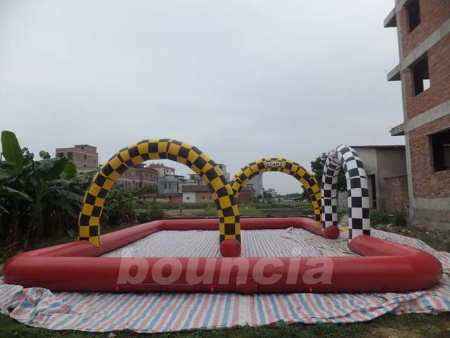 Durable 0.55mm PVC Tarpaulin Inflatable Zorb Ball Trace For Commercial Use