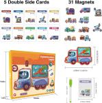 Preschool Kids Magnetic Jigsaw Puzzle Toys Engineering Vehicles For Age 4-8