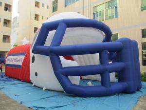 China Outdoor advertising inflatable green football helmet tunnel wholesale