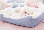 Cute Design Fleece Bows Pet Pads Cushion Warm Dog Beds