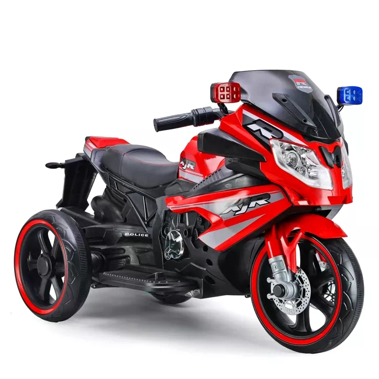 Three-Wheel Electric Off-Road Ride Motorcycle for Children in Red/White/Silver/Black