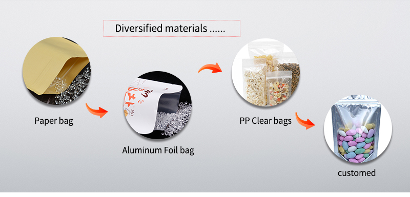 Biodegradable Moisture Proof Stand Up Pouch Snack Food Packaging Design Custom
