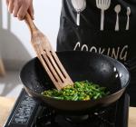 5Pcs Premium Natural Teak Wood Spatulas Spoons Set Nonstick