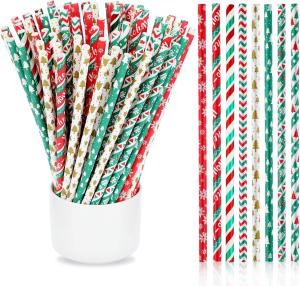 China 7.75&quot; SGS Biodegradable Striped Straws wholesale