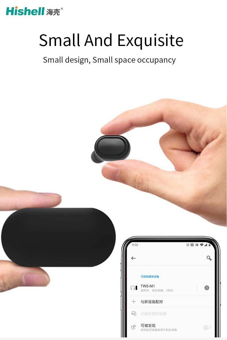Outdoor HiFi True Invisible Bluetooth Earbuds M1 350mAh Ergonomic Design
