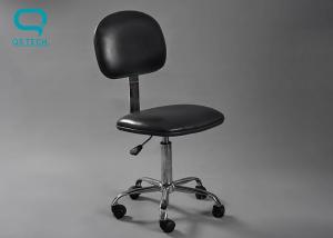 China Black / Blue PU Leather Lab Chairs With Wheels 400-600mm Adjustable Height wholesale